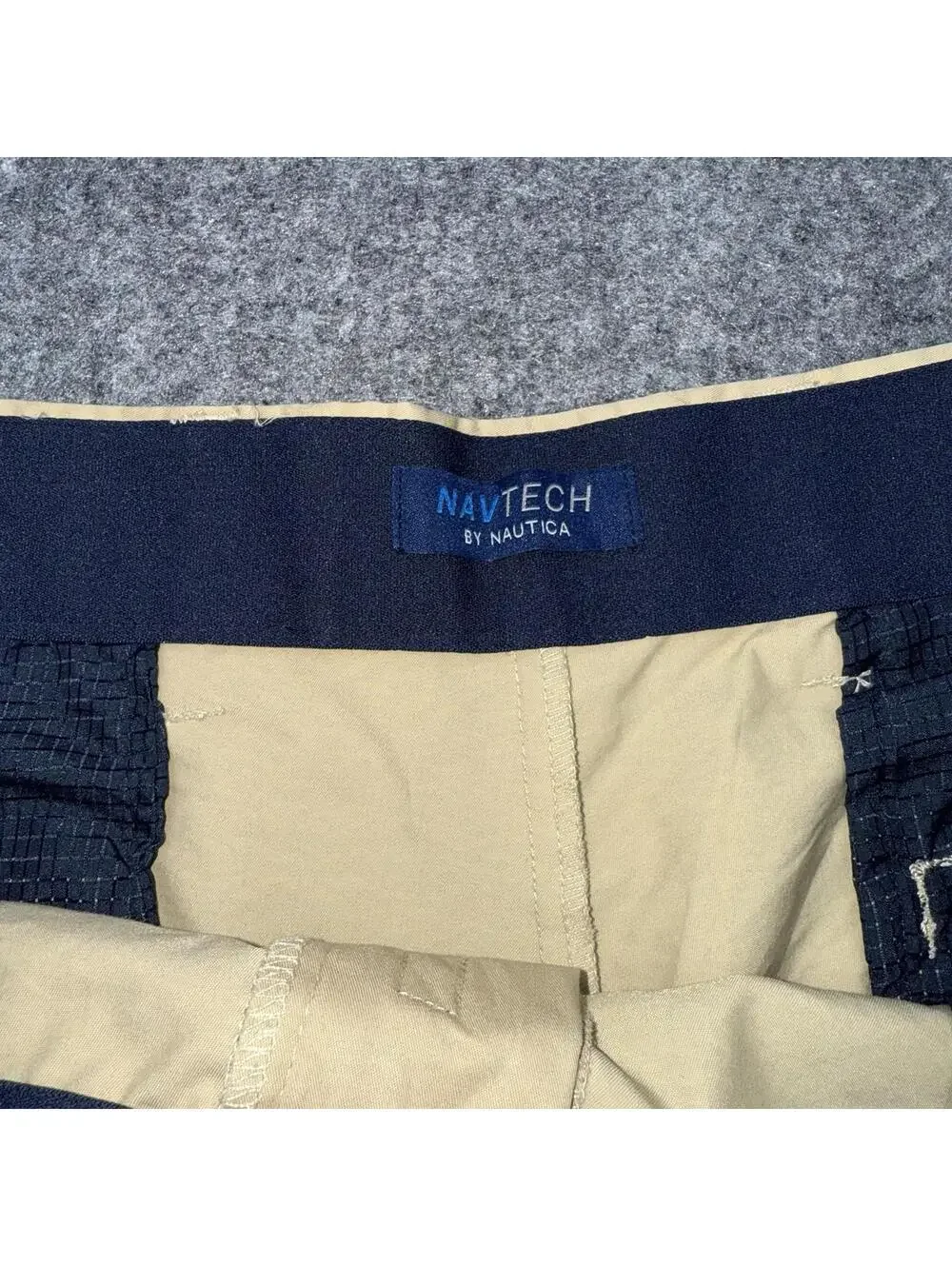 Nautica Navtech Shorts Mens 46 Khaki Performance Stretch Golf Lightweight